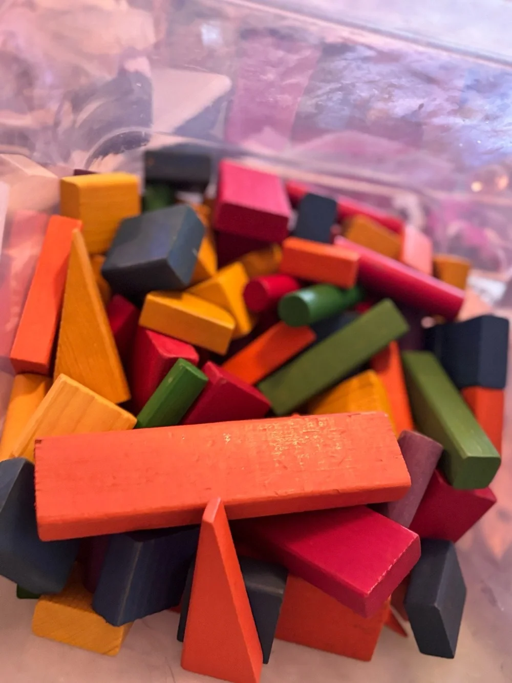 Assorted Color Wooden Building Block Set for Kids